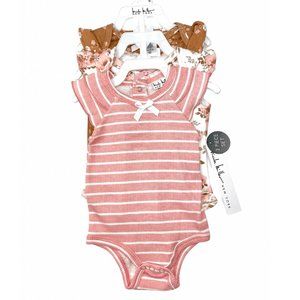 Baby Girl 3 pack Short Sleeve Onesies Bodysuits 0 - 6 Months Nicole Miller